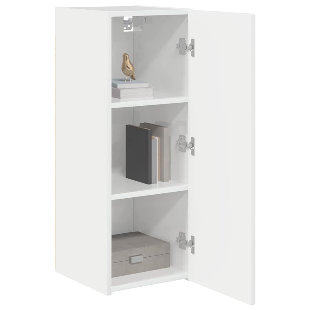 Meuble TV mural 2 pcs Blanc Brillant 30 x 31 x 80 cm - XIOS