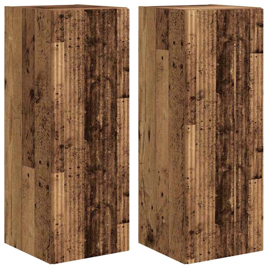 Meuble TV mural Montage mural 2 pcs Bois Ancien 30 x 31 x 80 cm - XIOS