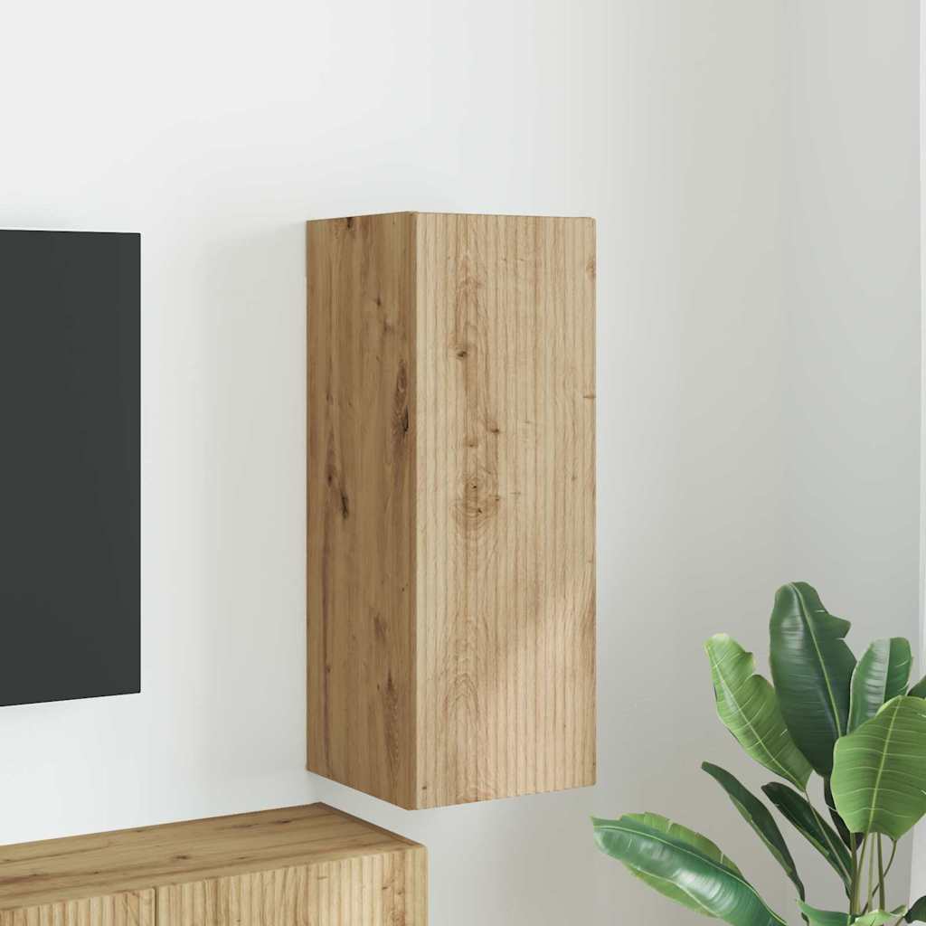 Meuble TV mural Chêne artisan 30 x 31 x 80 cm Bois d'ingénierie - XIOS