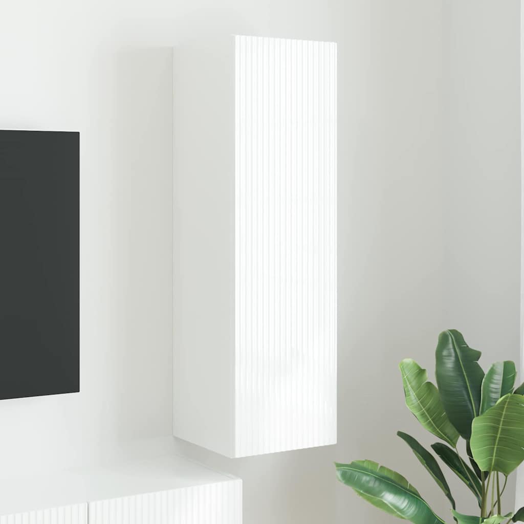 Meuble TV mural Blanc 30 x 31 x 100 cm Bois d'ingénierie - XIOS