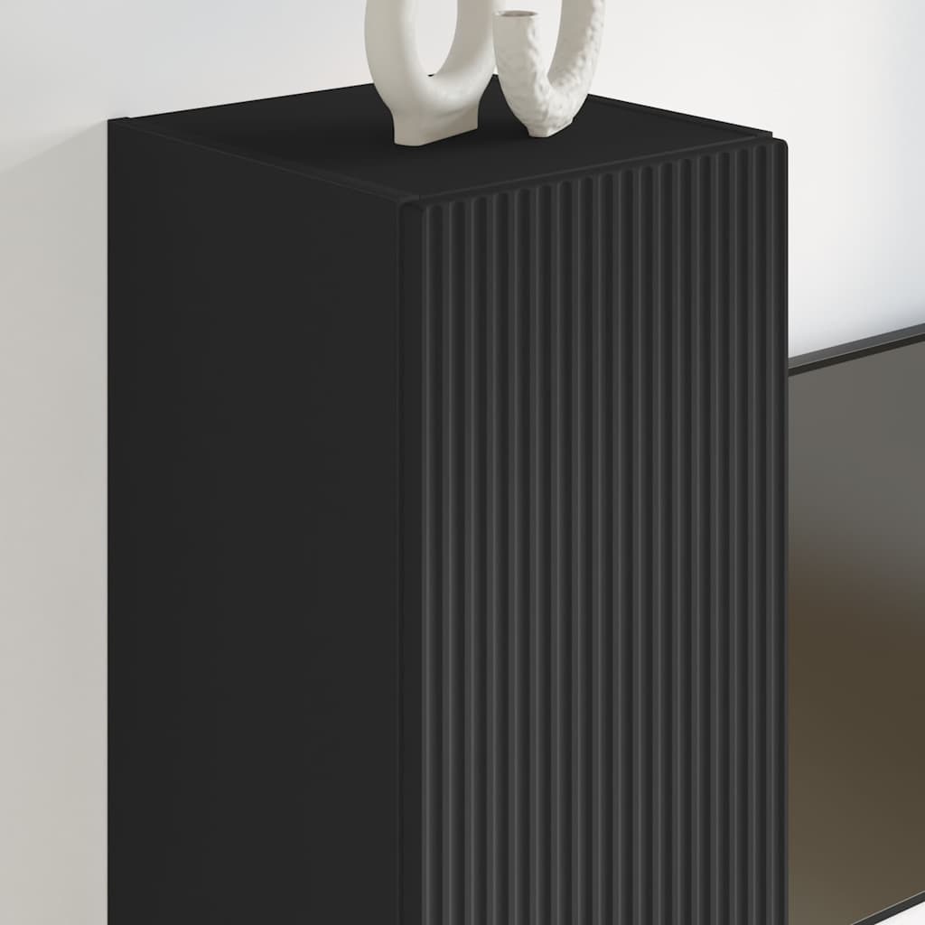 Meuble TV mural 2 pcs Noir 30 x 31 x 100 cm Bois d'ingénierie - XIOS