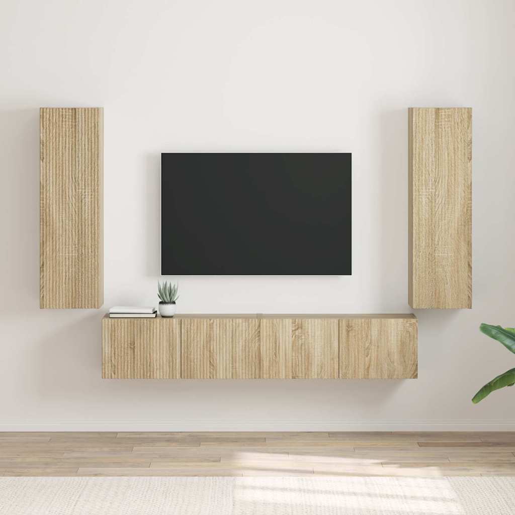 Meuble TV mural 2 pcs Sonoma 30 x 31 x 100 cm Bois d'ingénierie - XIOS