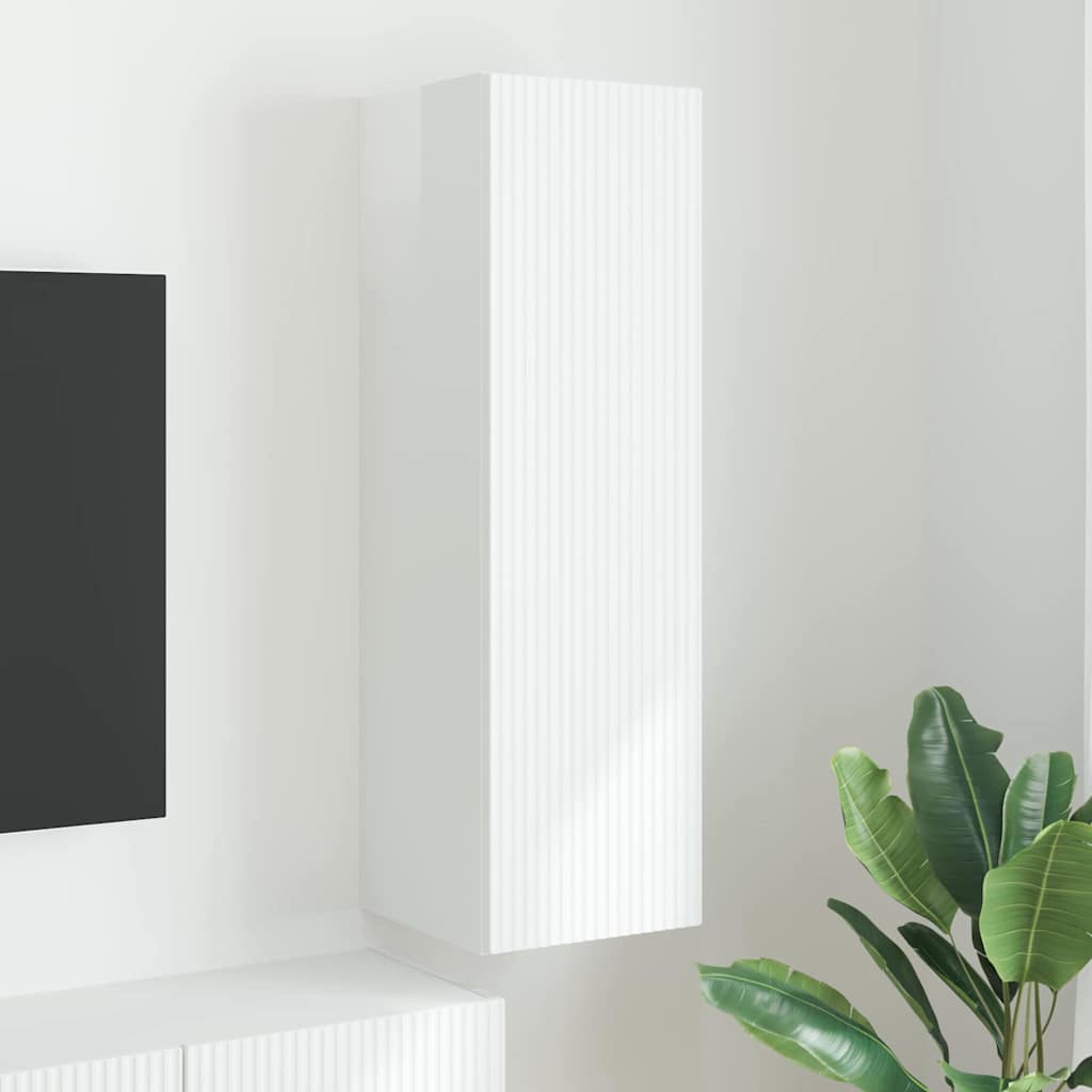 Meuble TV mural Montage mural Blanc Brillant 30 x 31 x 100 cm - XIOS