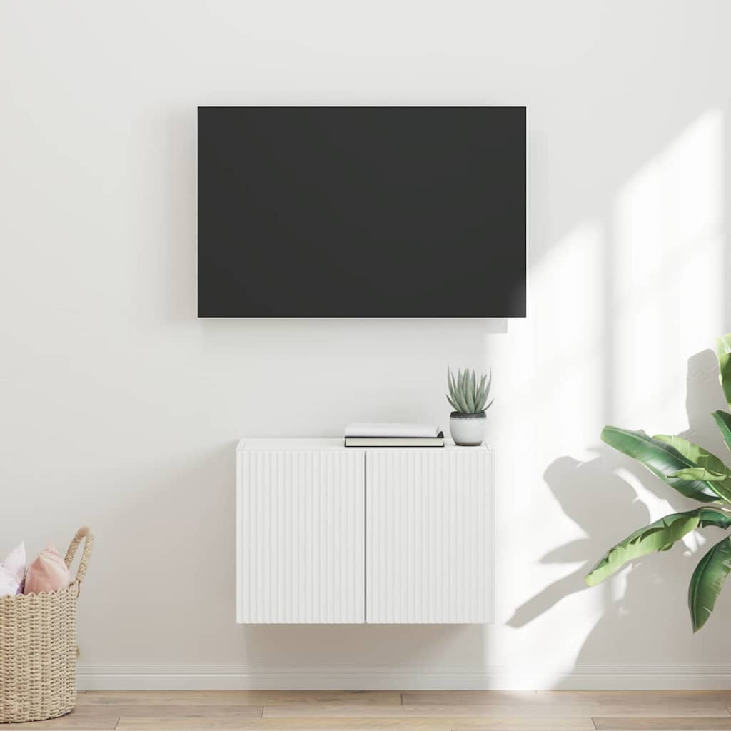 Meuble TV mural Blanc 59,5 x 31 x 40 cm Bois d'ingénierie - XIOS