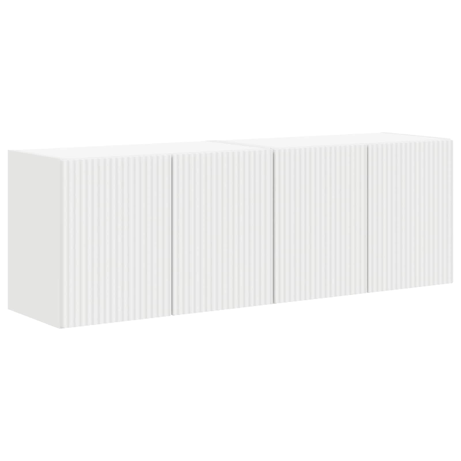 Meuble TV mural 2 pc Blanc Bois d'ingénierie