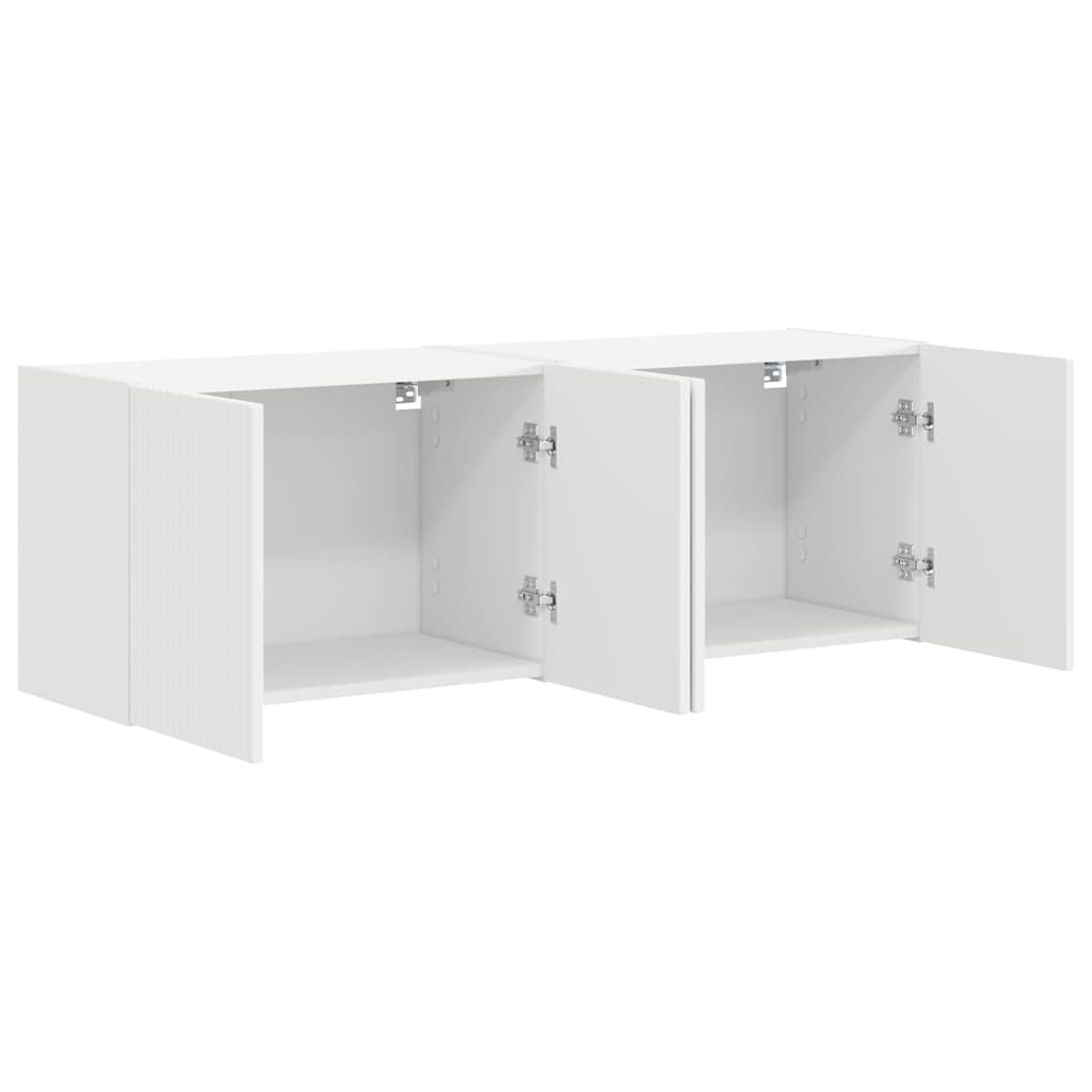 Meuble TV mural 2 pcs Blanc 59,5 x 31 x 40 cm Bois d'ingénierie - XIOS