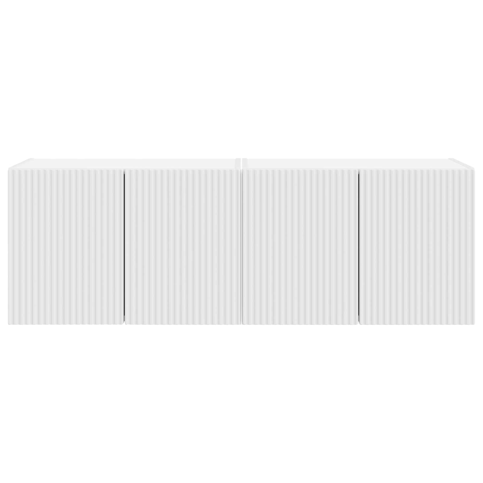 Meuble TV mural 2 pc Blanc Bois d'ingénierie