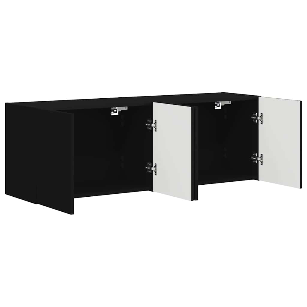 Meuble TV mural 2 pcs Noir 59,5 x 31 x 40 cm Bois d'ingénierie - XIOS