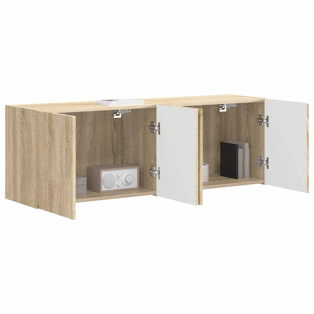 Meuble TV mural 2 pcs Chêne Sonoma 59,5 x 31 x 40 cm - XIOS
