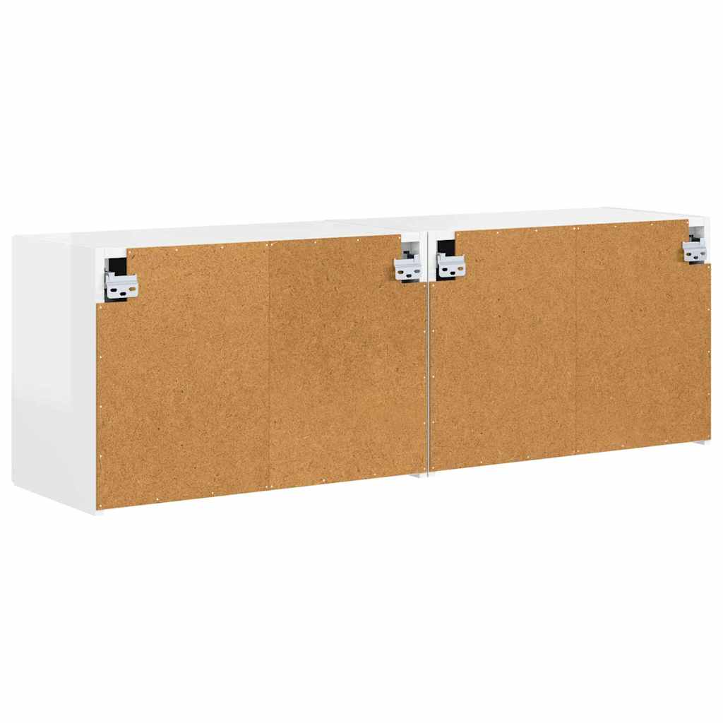 Meuble TV mural 2 pcs Blanc brillant 59,5 x 31 x 40 cm - XIOS