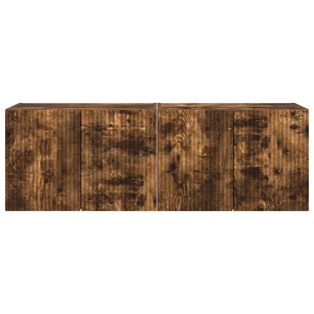 Meuble TV mural 2 pcs Chêne fumé 59,5 x 31 x 40 cm - XIOS