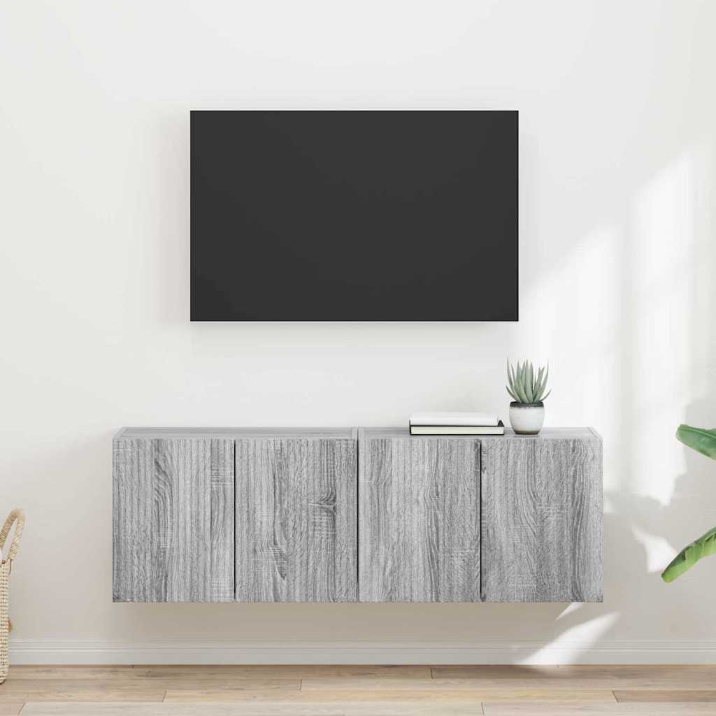 Meuble TV mural 2 pcs Gris Sonoma 59,5 x 31 x 40 cm - XIOS