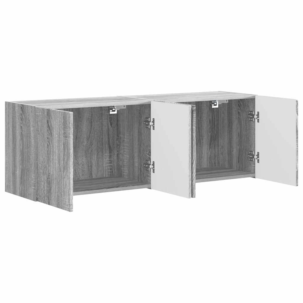 Meuble TV mural 2 pcs Gris Sonoma 59,5 x 31 x 40 cm - XIOS