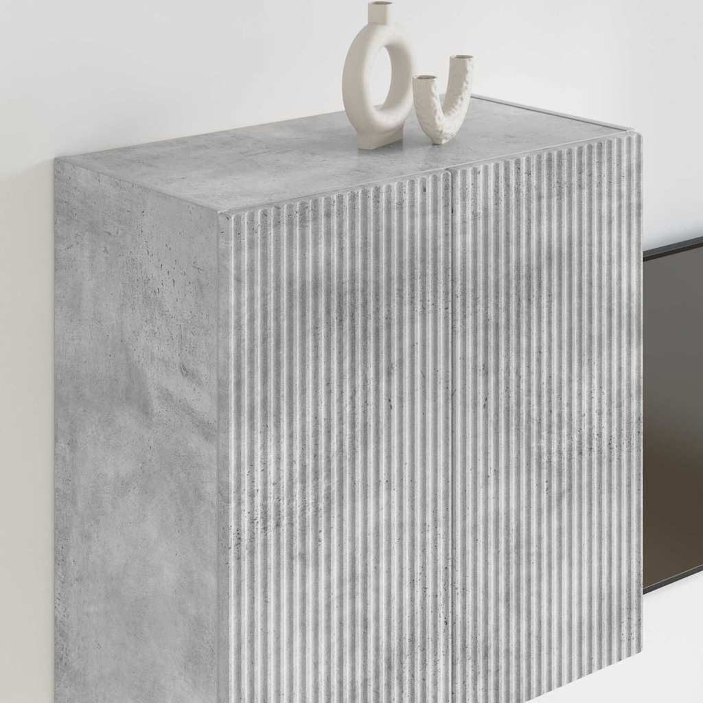 Meuble TV mural Gris béton 59,5 x 31 x 60 cm Bois d'ingénierie - XIOS