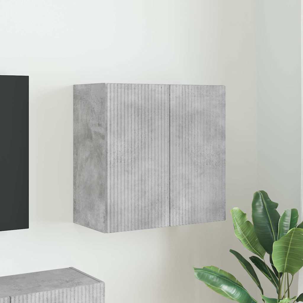 Meuble TV mural Gris béton 59,5 x 31 x 60 cm Bois d'ingénierie - XIOS