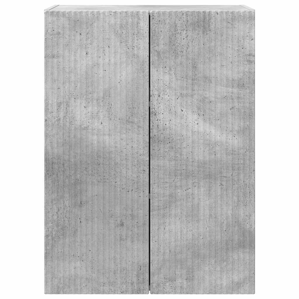 Meuble TV mural Gris béton 59,5 x 31 x 80 cm Bois d'ingénierie - XIOS