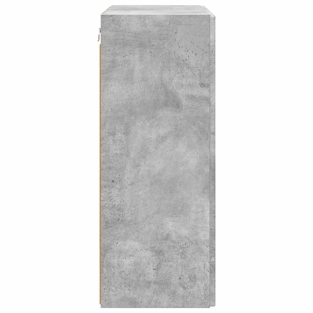 Meuble TV mural Gris béton 59,5 x 31 x 80 cm Bois d'ingénierie - XIOS