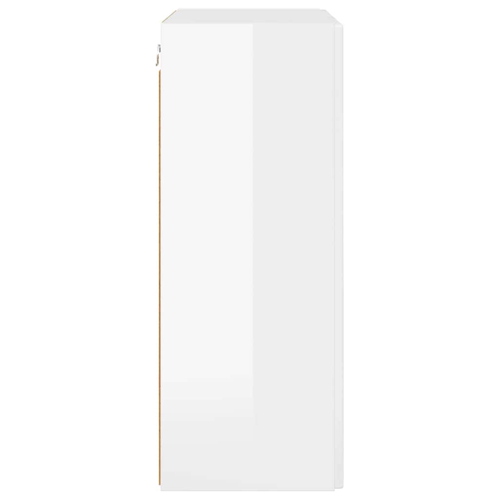 Meuble TV mural Montage mural Blanc brillant 59,5 x 31 x 80 cm - XIOS