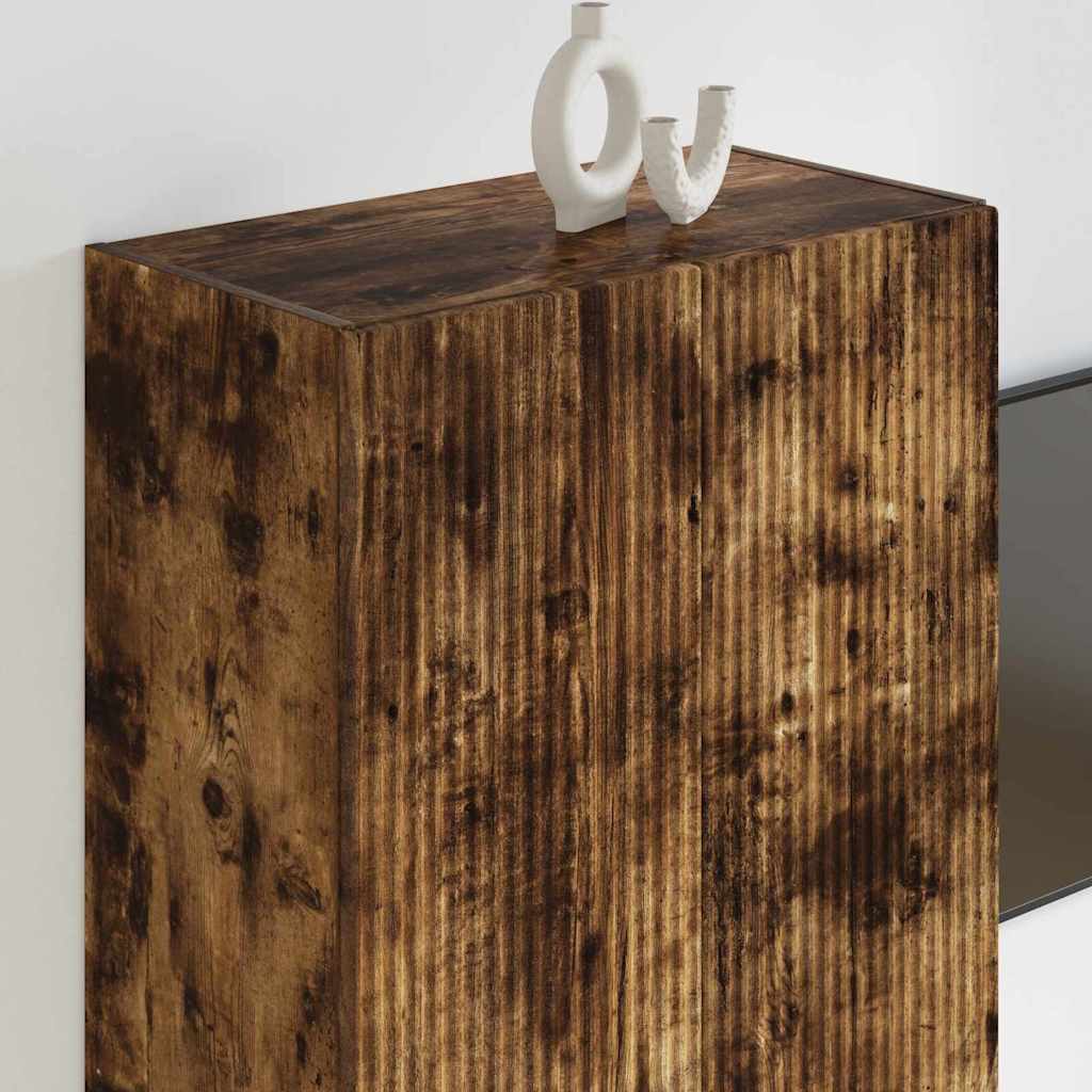 Meuble TV mural Chêne fumé 59,5 x 31 x 80 cm Bois d'ingénierie - XIOS