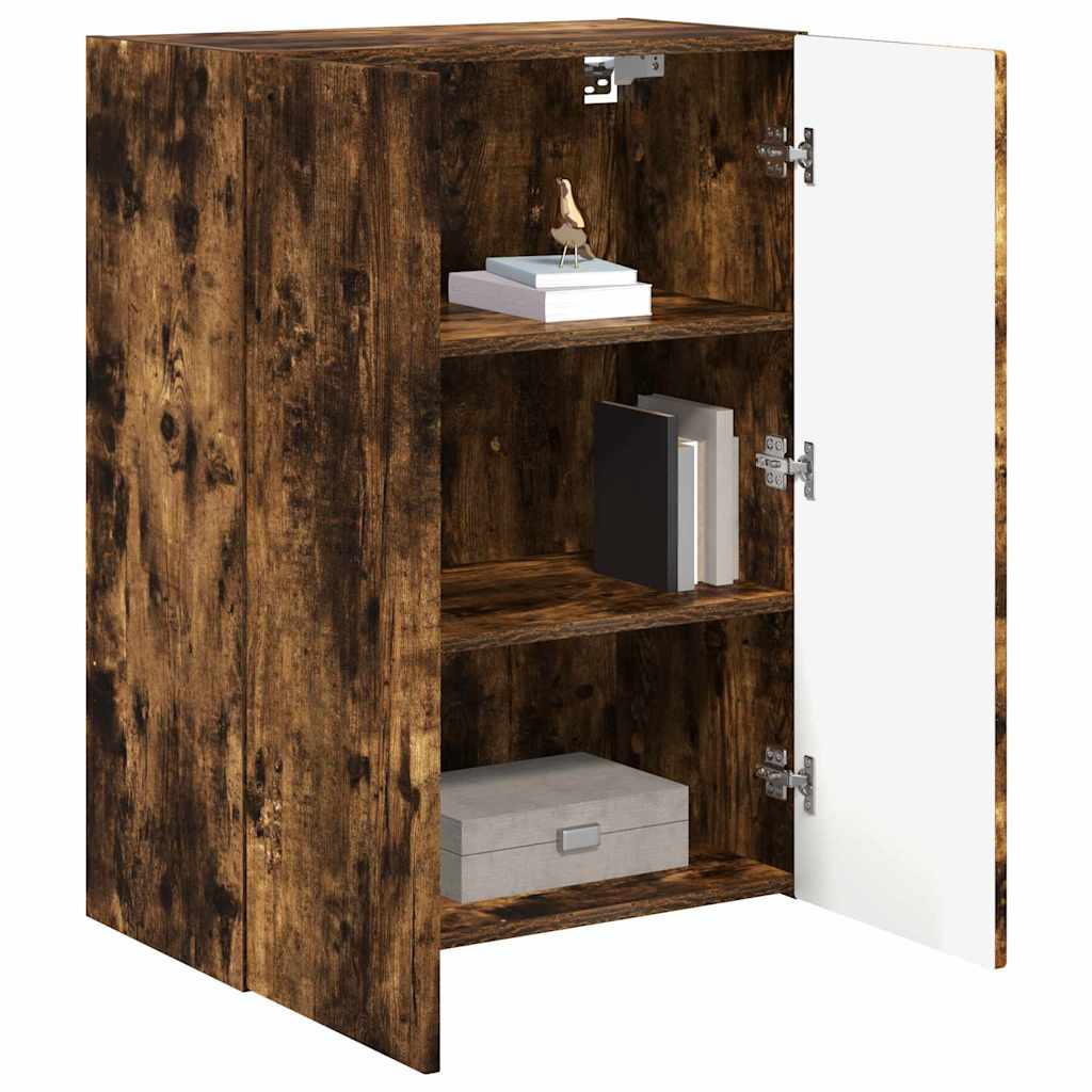 Meuble TV mural Chêne fumé 59,5 x 31 x 80 cm Bois d'ingénierie - XIOS