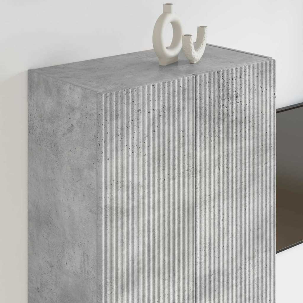 Meuble TV mural Gris béton 59,5 x 31 x 100 cm Bois d'ingénierie - XIOS