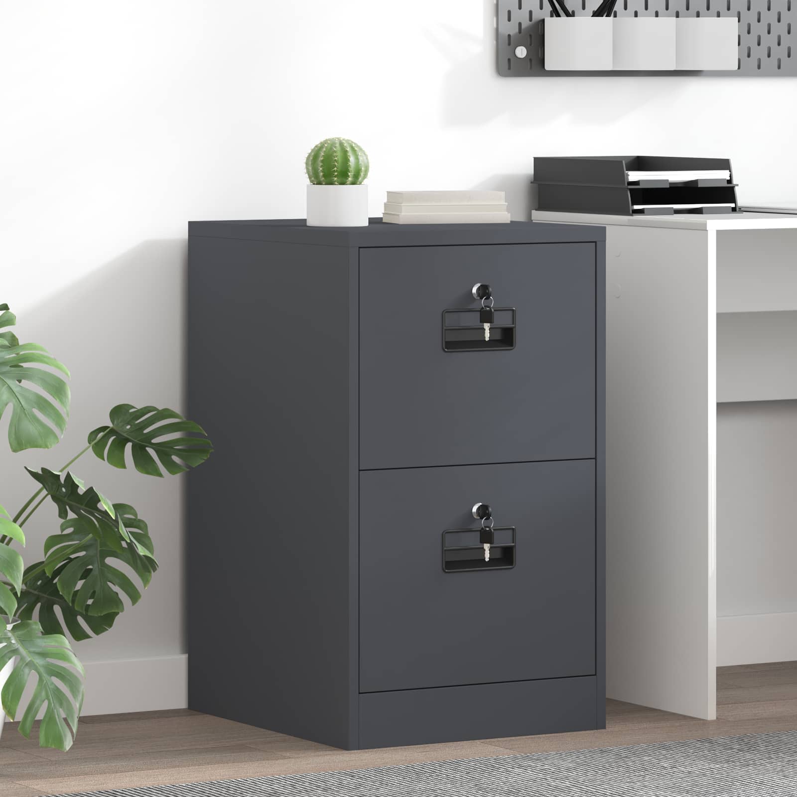 Cabinet de Dossier avec tiroir Anthracite 44 x 50 x 106.5 cm - XIOS