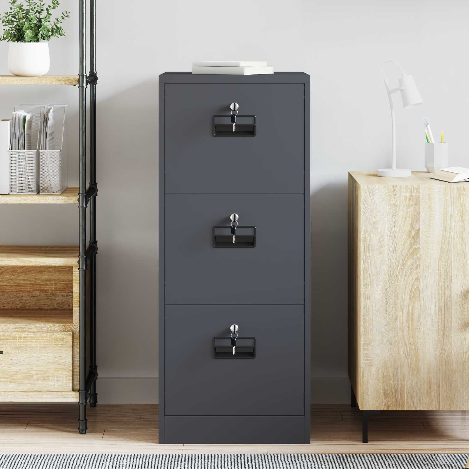 Cabinet de Dossier avec tiroir Anthracite 44 x 50 x 106.5 cm - XIOS