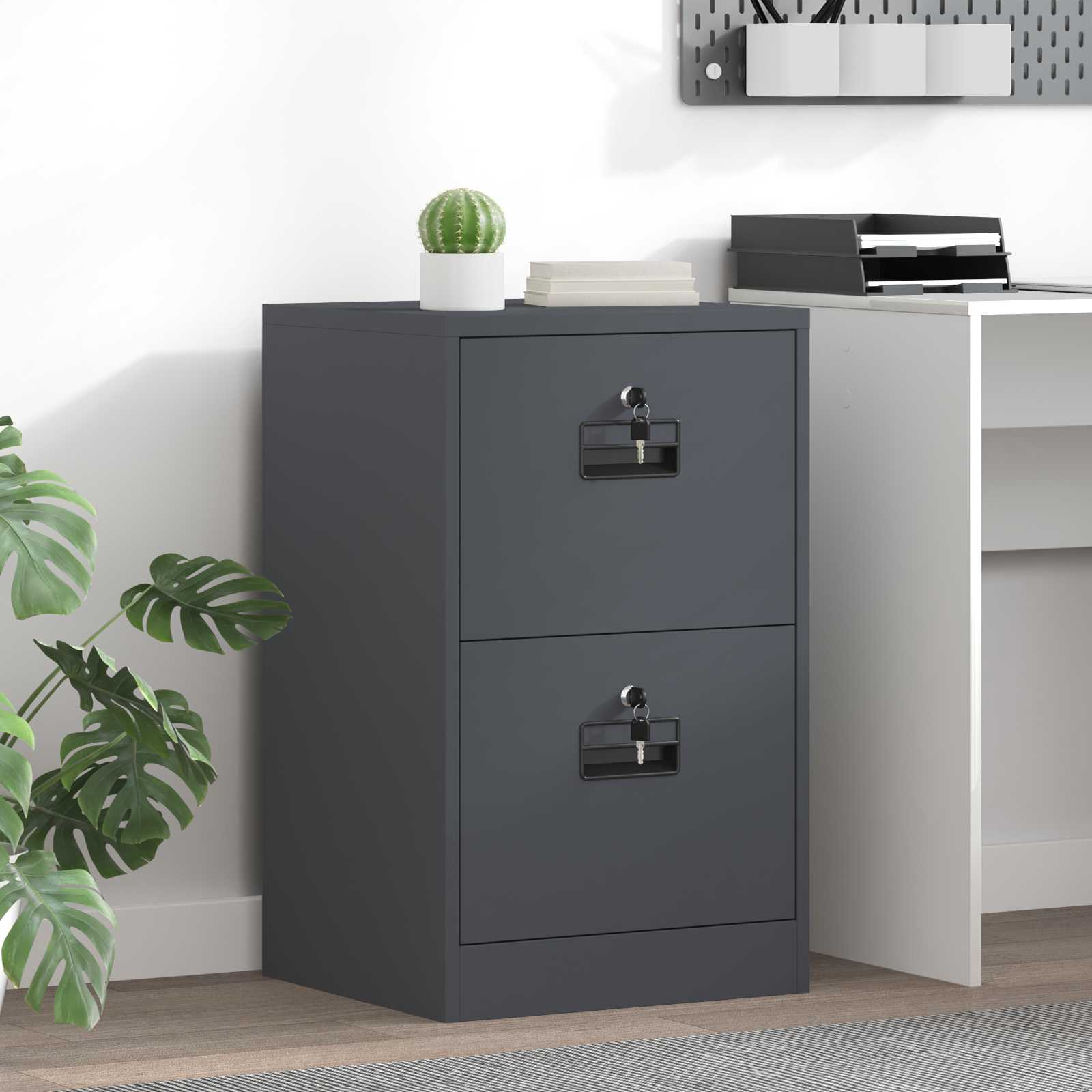 Cabinet de Dossier avec tiroir Anthracite 44 x 50 x 106.5 cm - XIOS