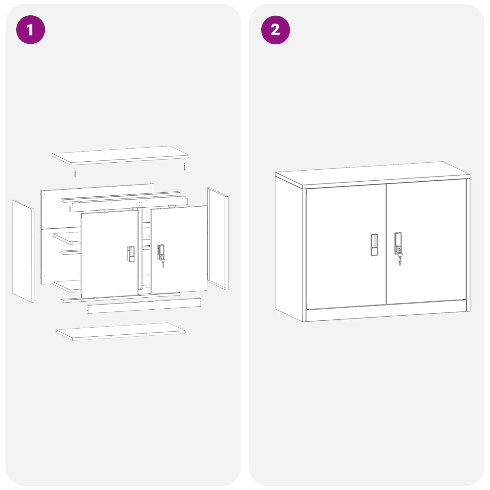 Armoire de rangement avec stockage Anthracite 90 x 40 x 70 cm - XIOS