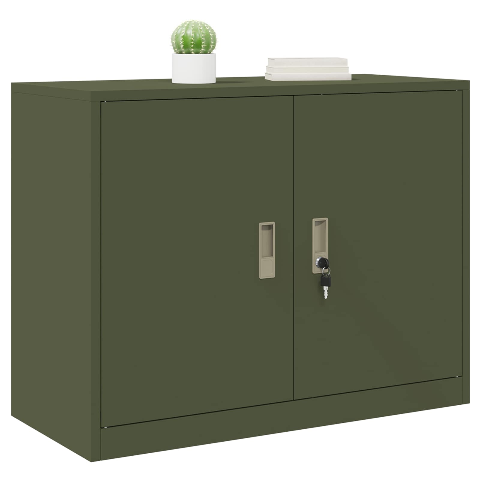 Armoire de rangement avec stockage Vert olive 90 x 40 x 70 cm - XIOS