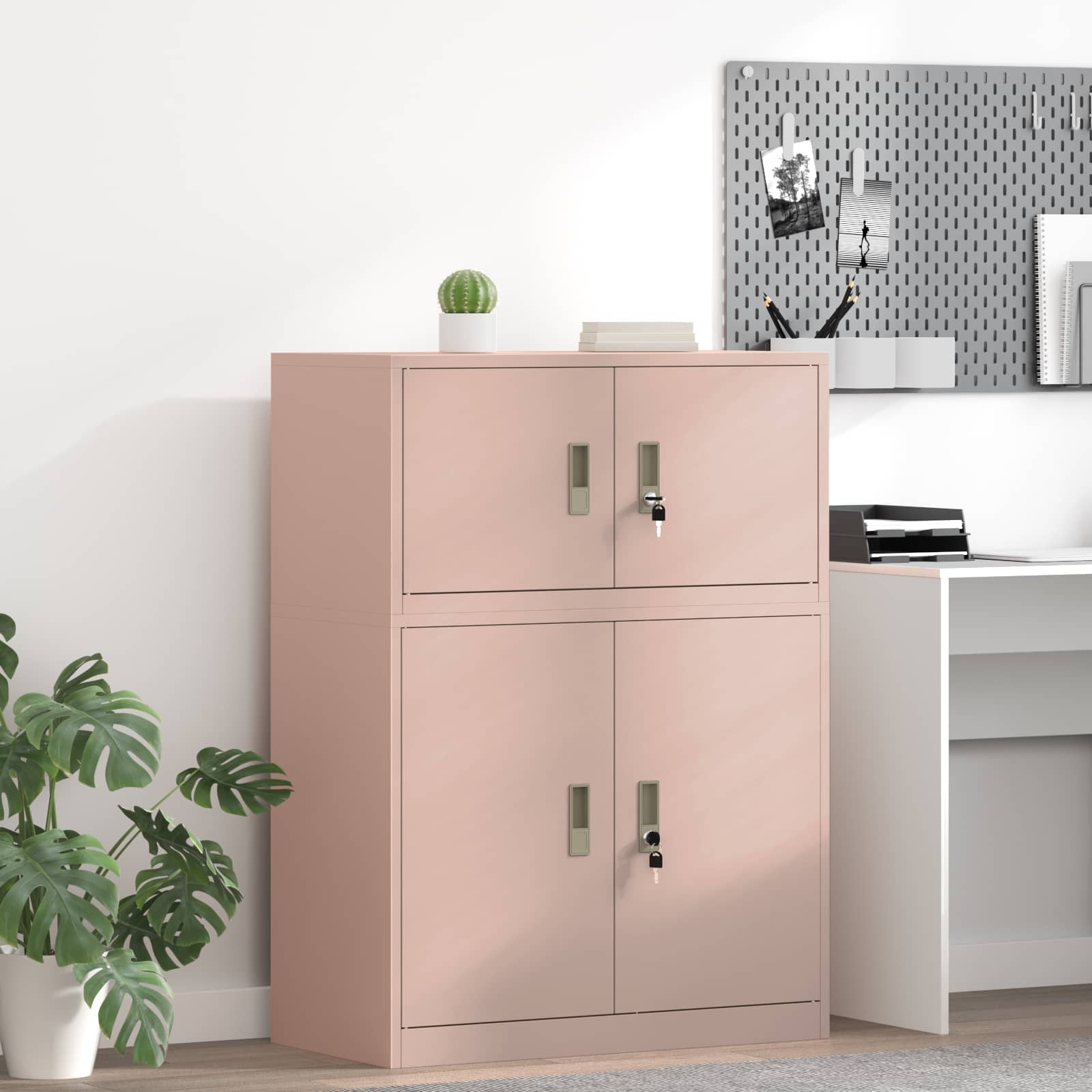 Armoire de rangement Rose 80 x 40 x 40 cm Acier Laminé à Froid