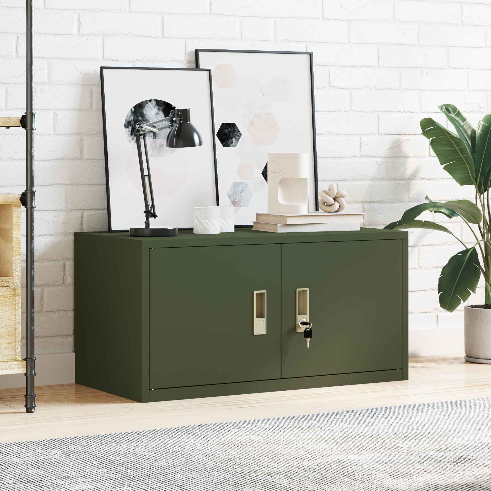 Armoire de rangement avec stockage Vert olive 80 x 40 x 40 cm