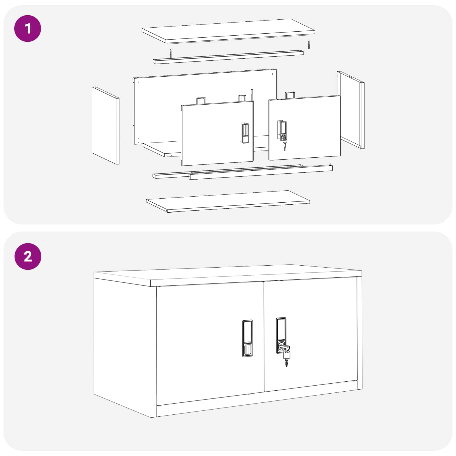 Armoire de rangement Blanc 80 x 40 x 40 cm Acier Laminé à Froid