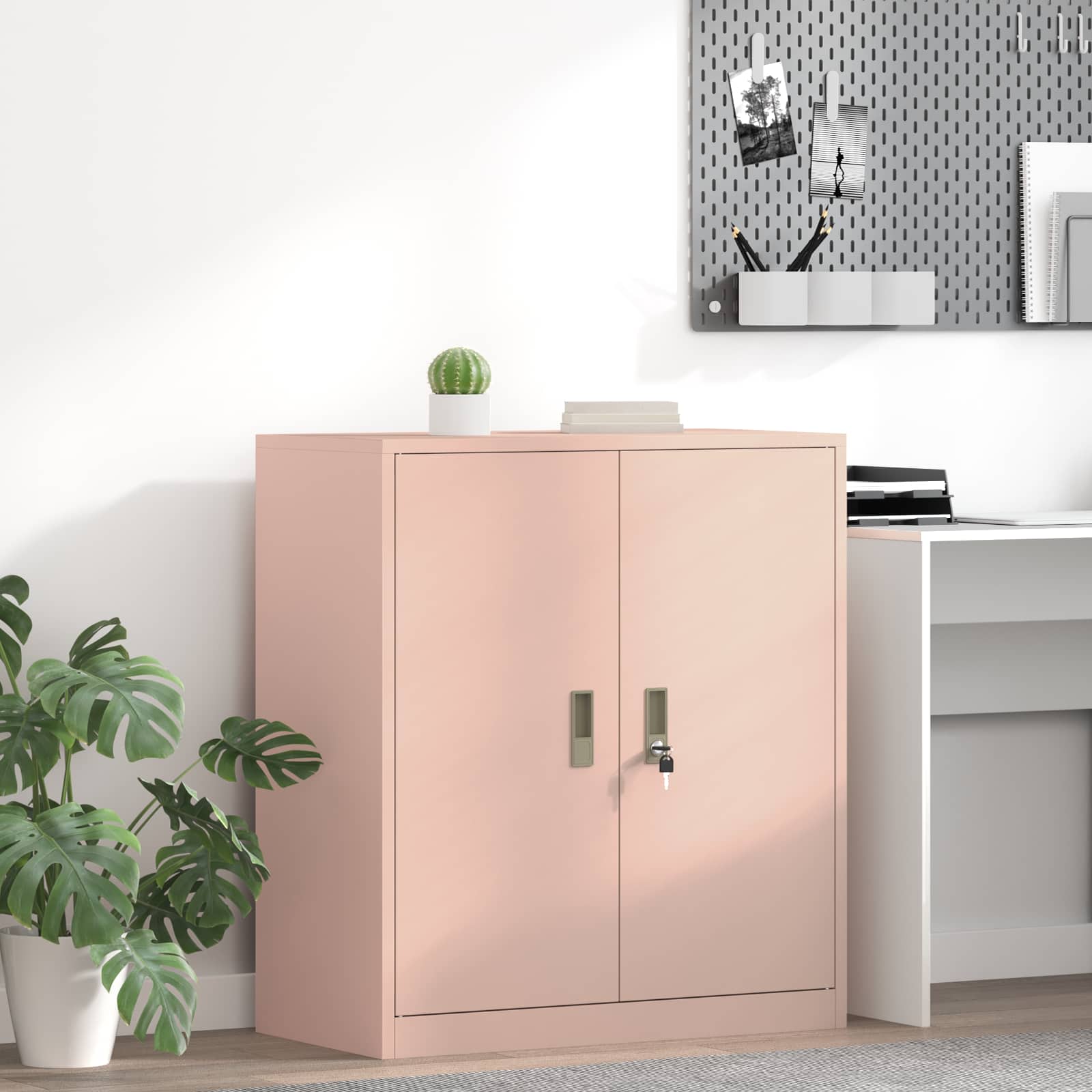 Armoire de rangement Rose 80 x 40 x 90 cm Acier Laminé à Froid - XIOS