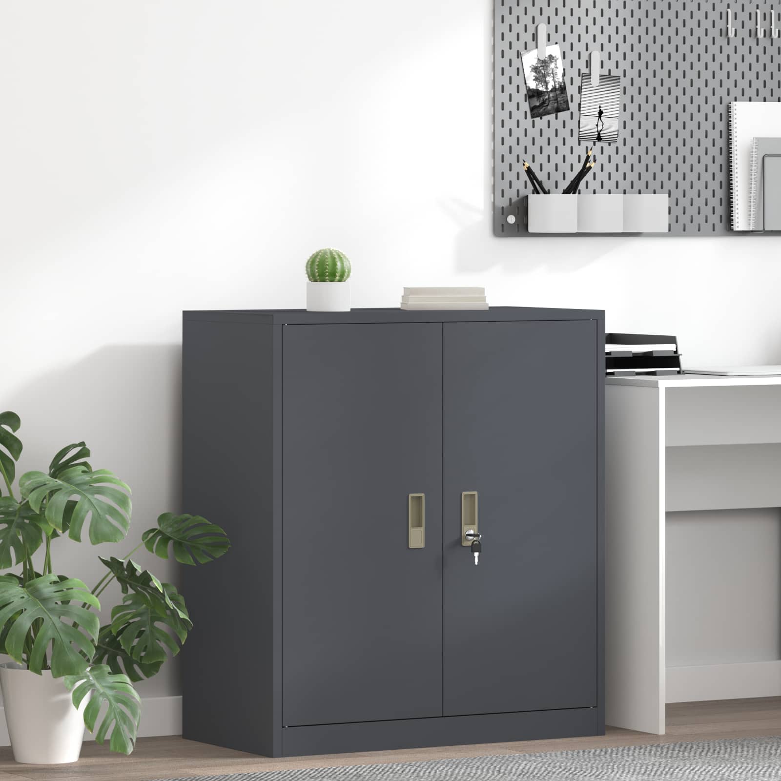 Armoire de rangement avec stockage Anthracite 80 x 40 x 90 cm - XIOS