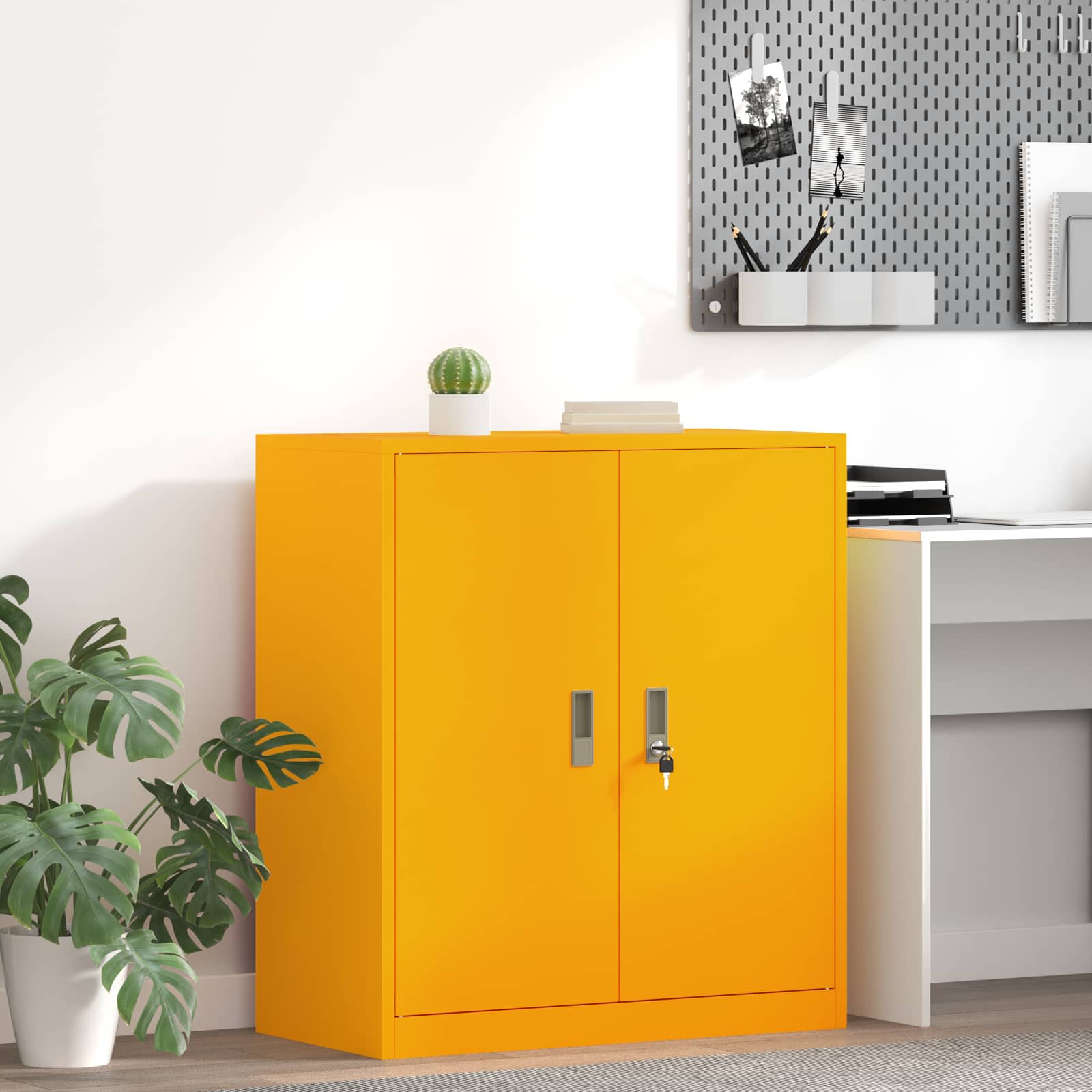 Armoire de rangement Jaune moutarde 80 x 40 x 90 cm - XIOS
