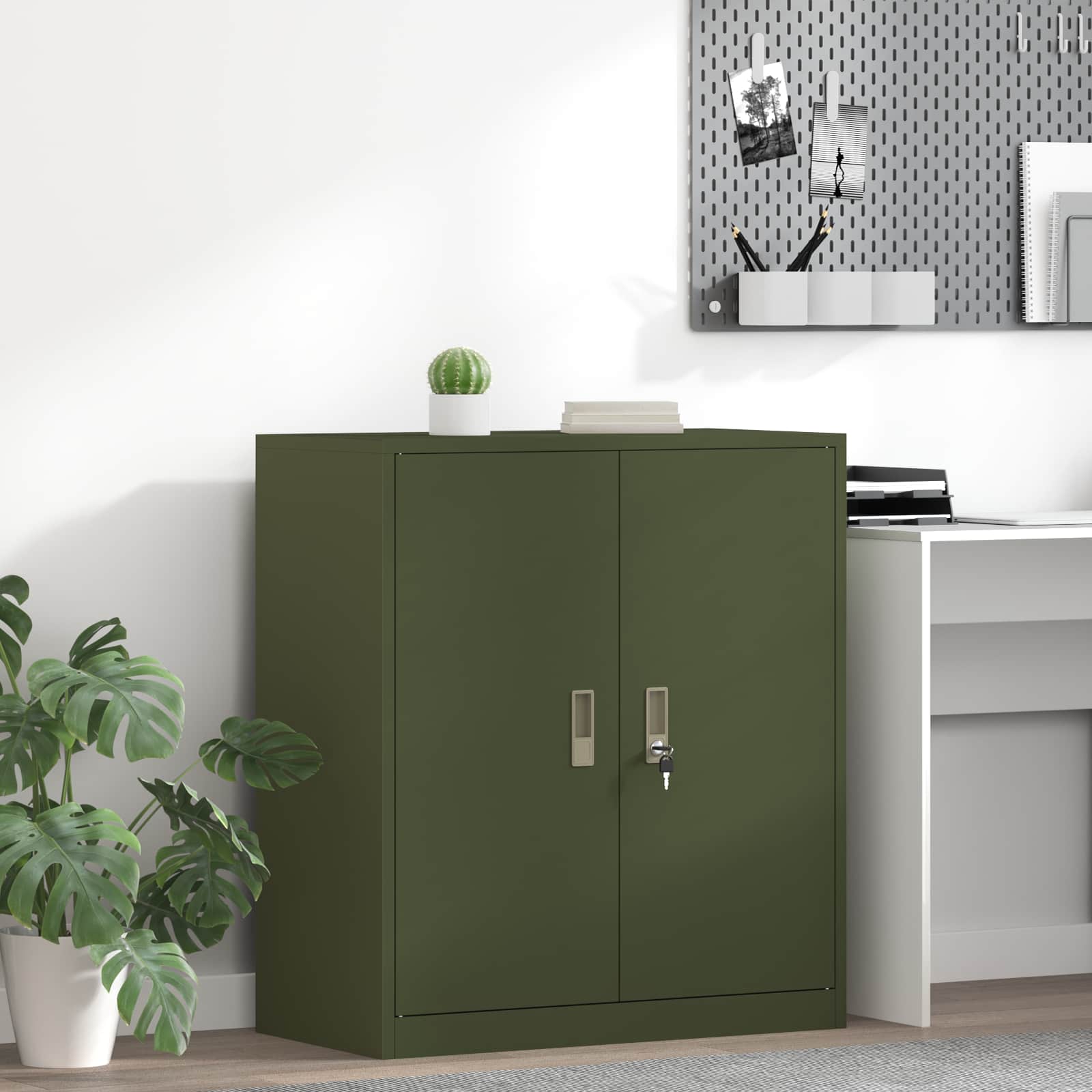 Armoire de rangement avec stockage Vert olive 80 x 40 x 90 cm - XIOS