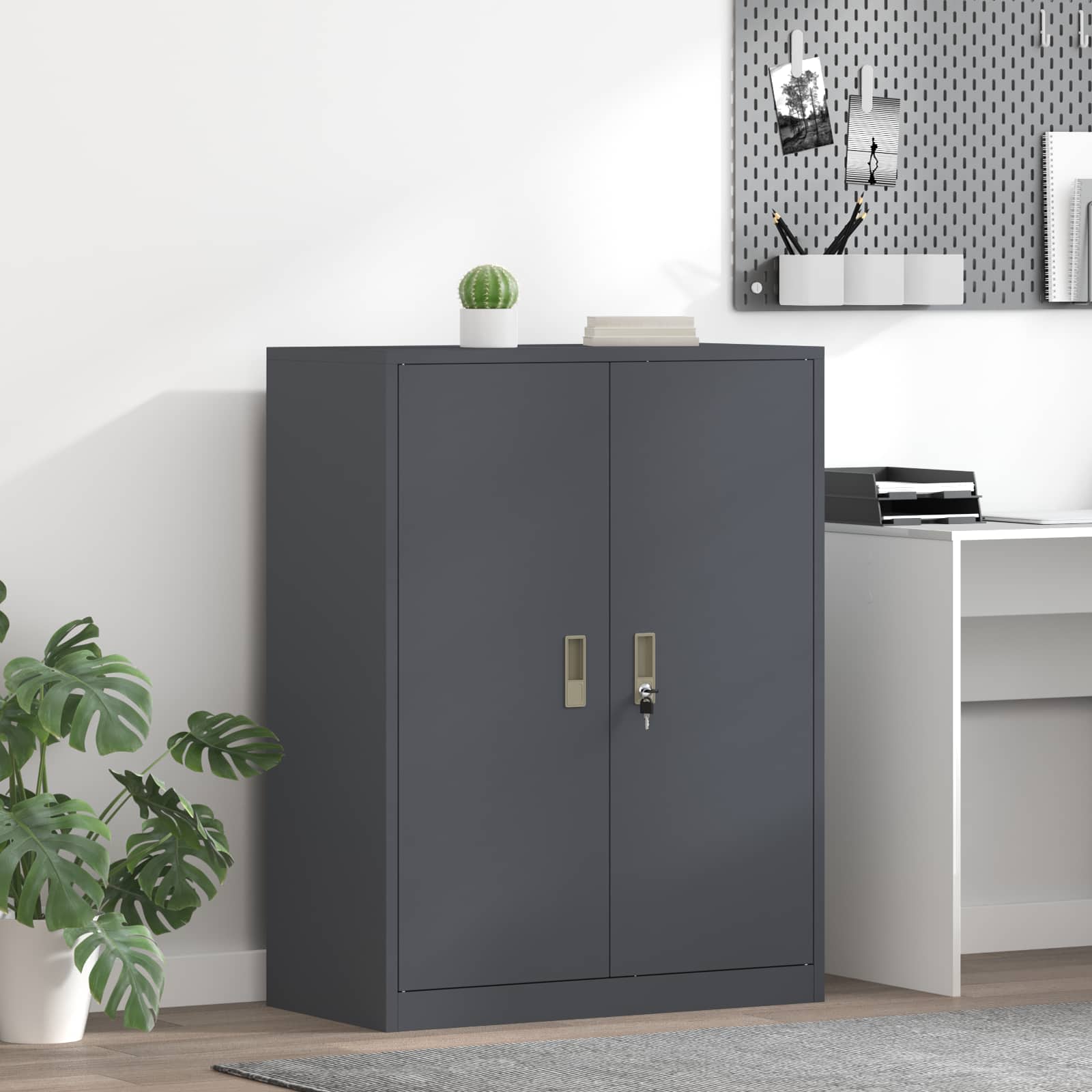 Armoire de rangement avec stockage Anthracite 80 x 40 x 105 cm