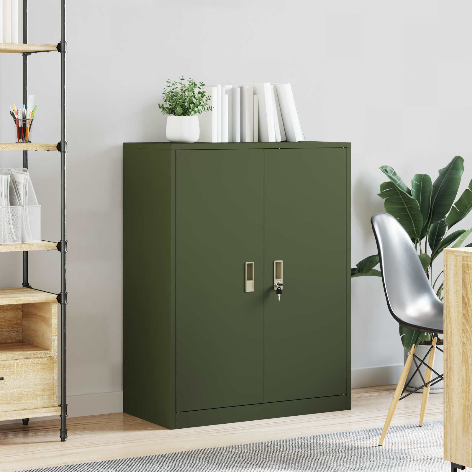 Armoire de rangement avec stockage Vert olive 80 x 40 x 105 cm - XIOS