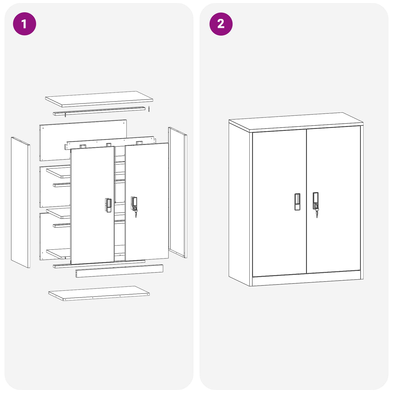 Armoire de rangement avec stockage Blanc 80 x 40 x 105 cm - XIOS