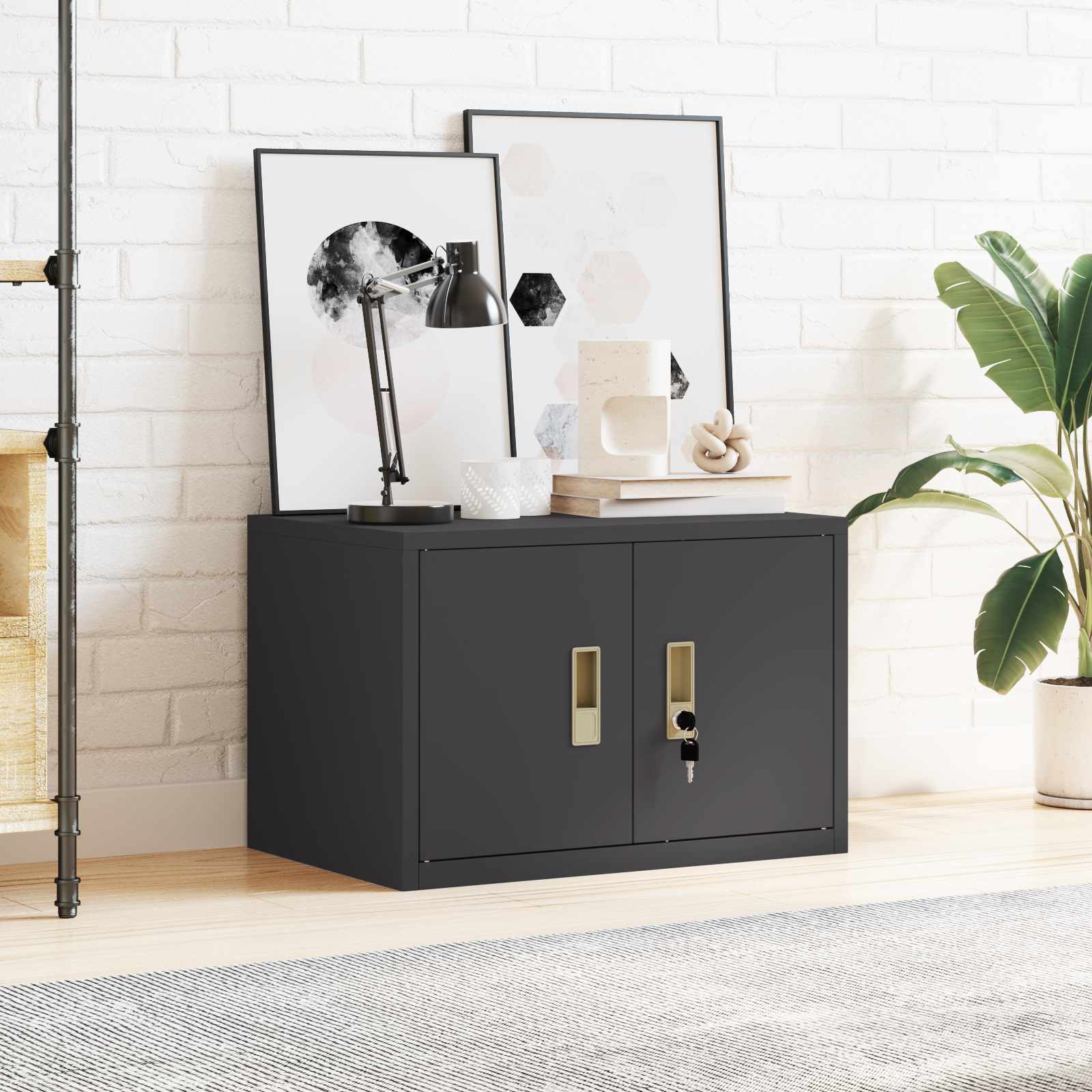 Armoire de rangement Noir 60 x 40 x 40 cm Acier Laminé à Froid