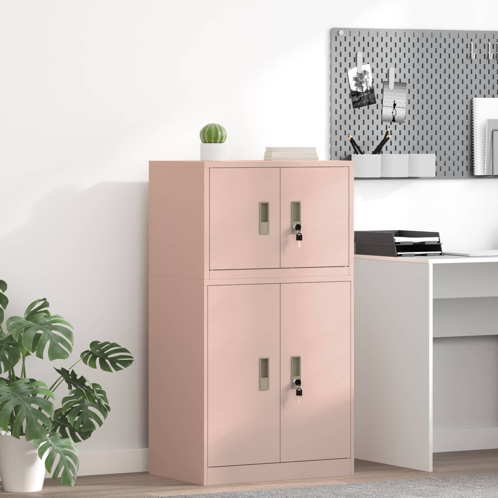 Armoire de rangement Rose 60 x 40 x 40 cm Acier Laminé à Froid