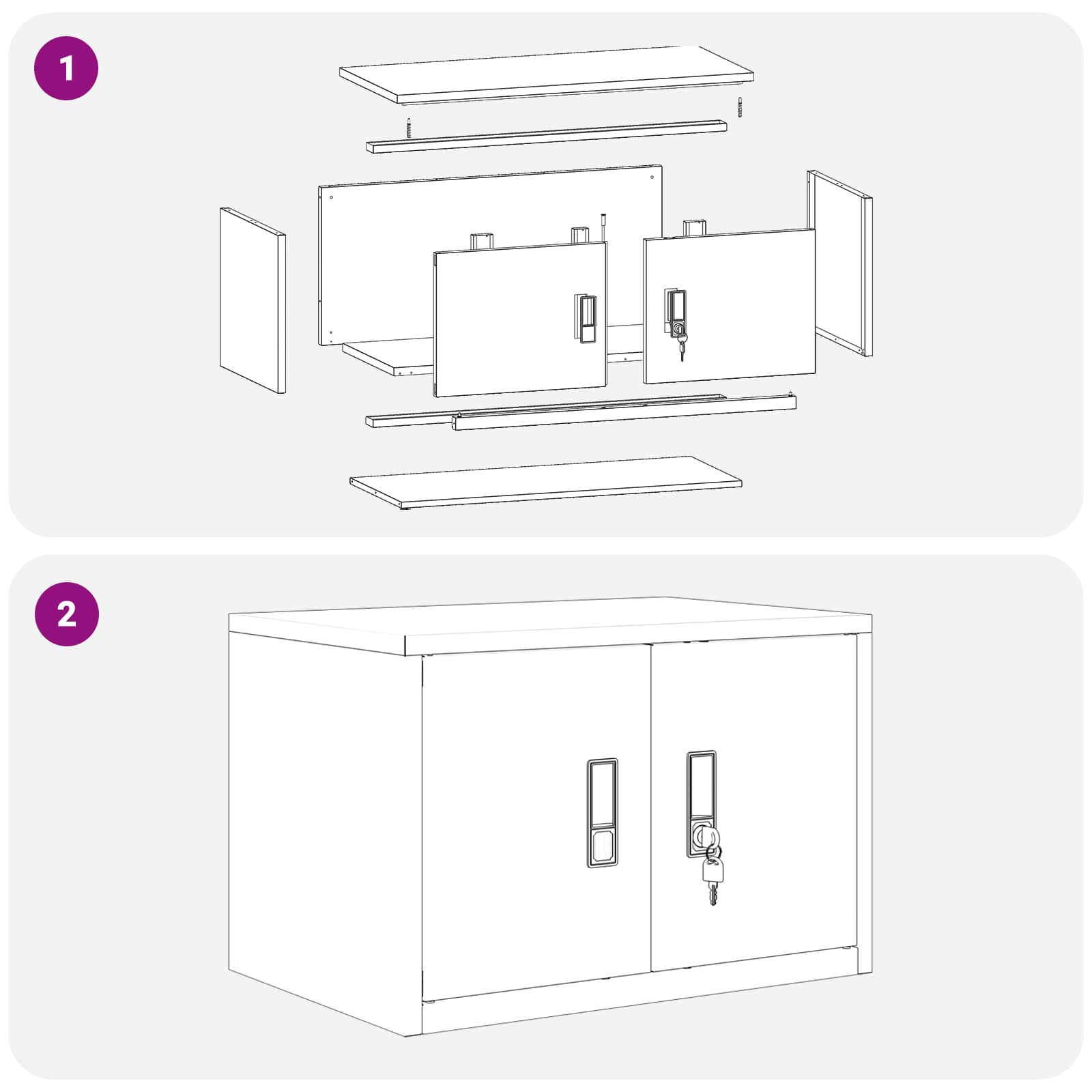 Armoire de rangement avec stockage Anthracite 60 x 40 x 40 cm