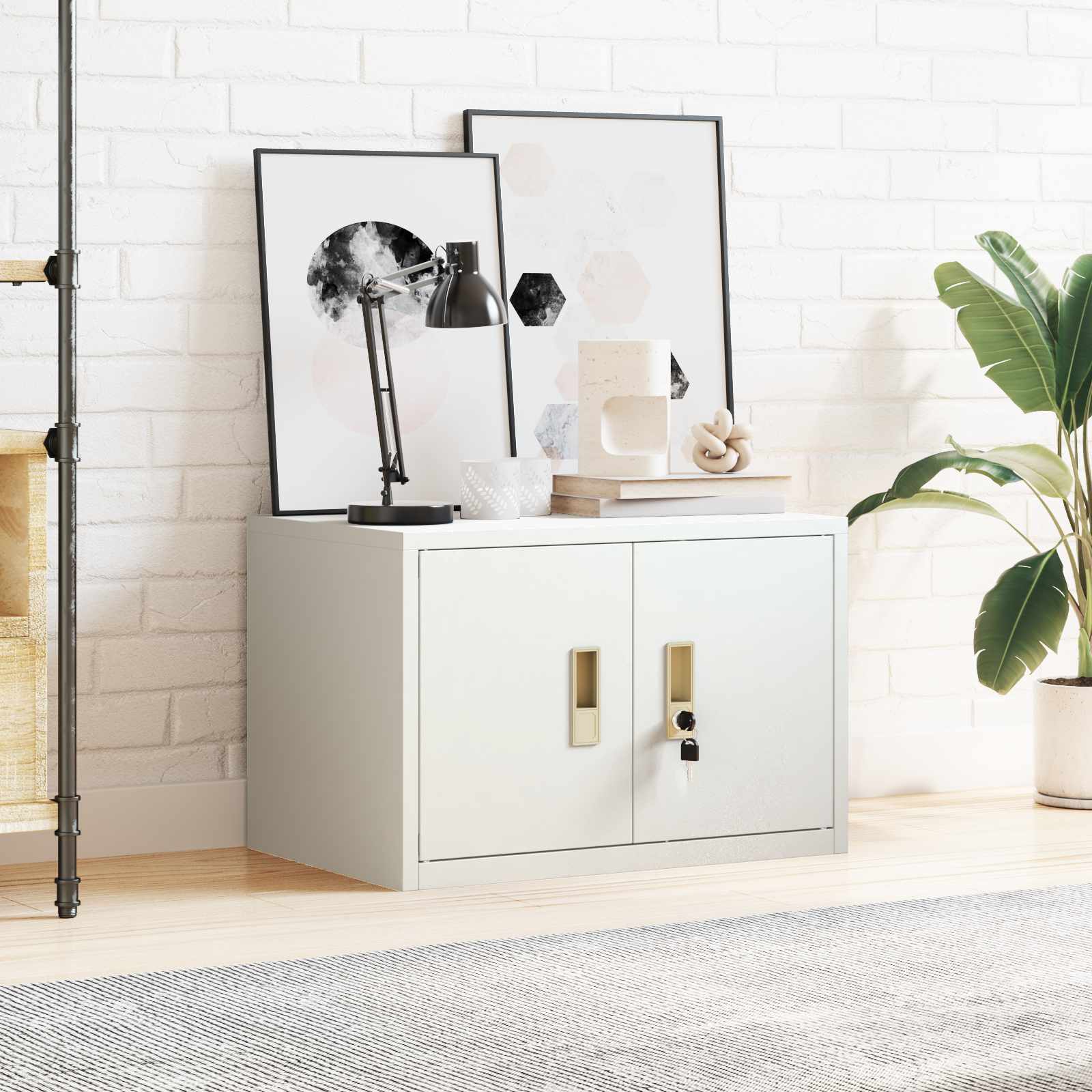 Armoire de rangement Blanc 60 x 40 x 40 cm Acier Laminé à Froid