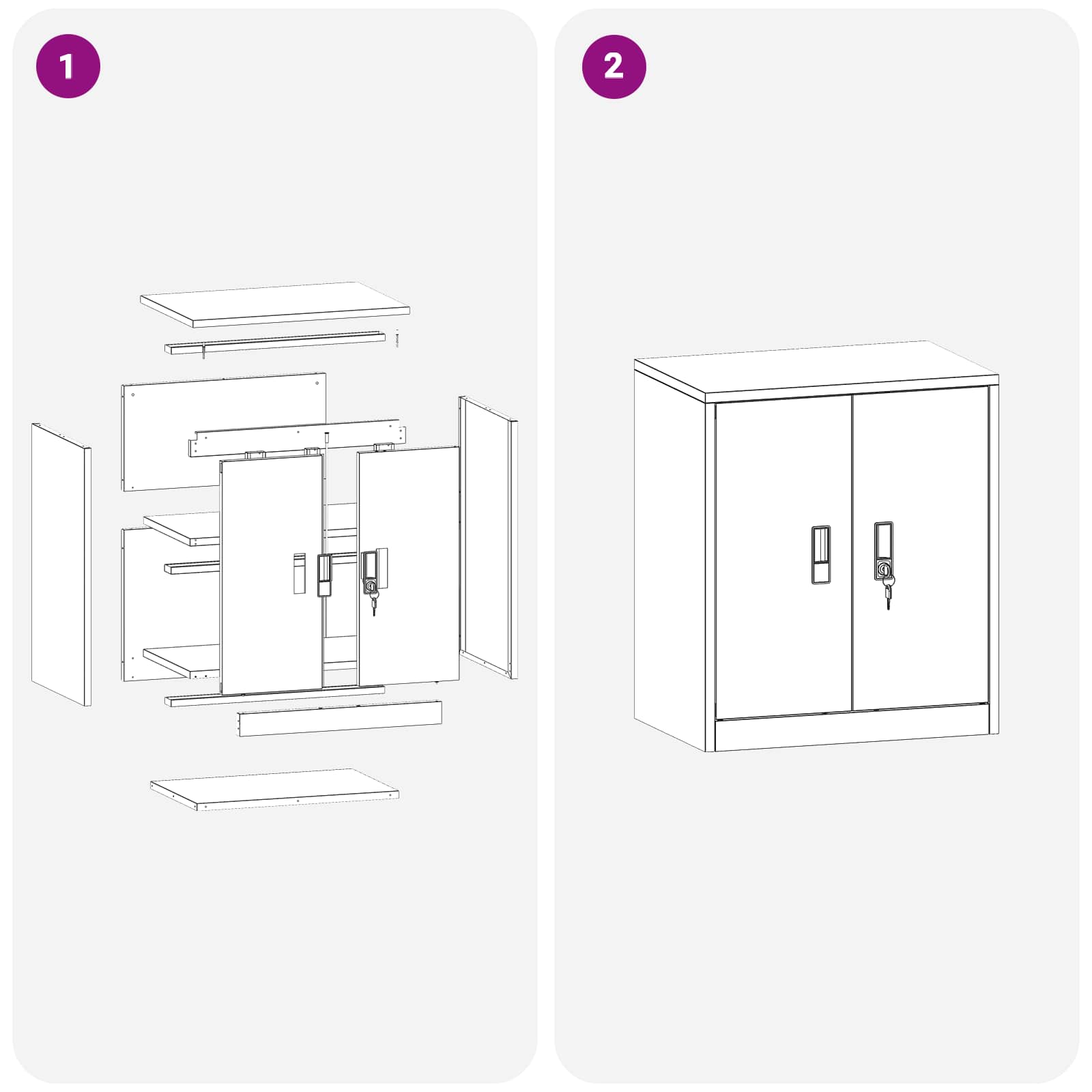 Armoire de rangement Blanc 60 x 40 x 70 cm Acier Laminé à Froid - XIOS