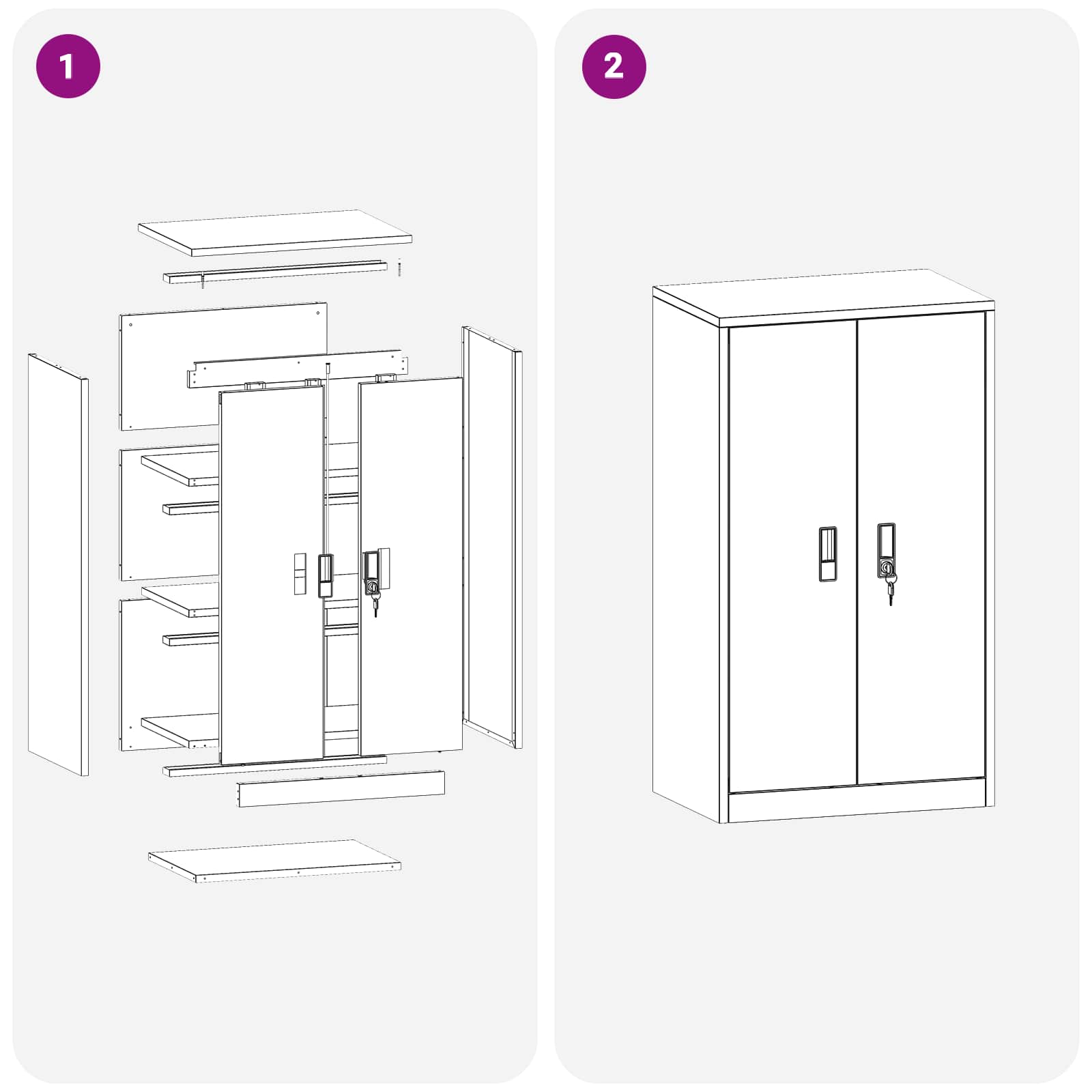 Armoire de rangement avec stockage Anthracite 60 x 40 x 105 cm - XIOS
