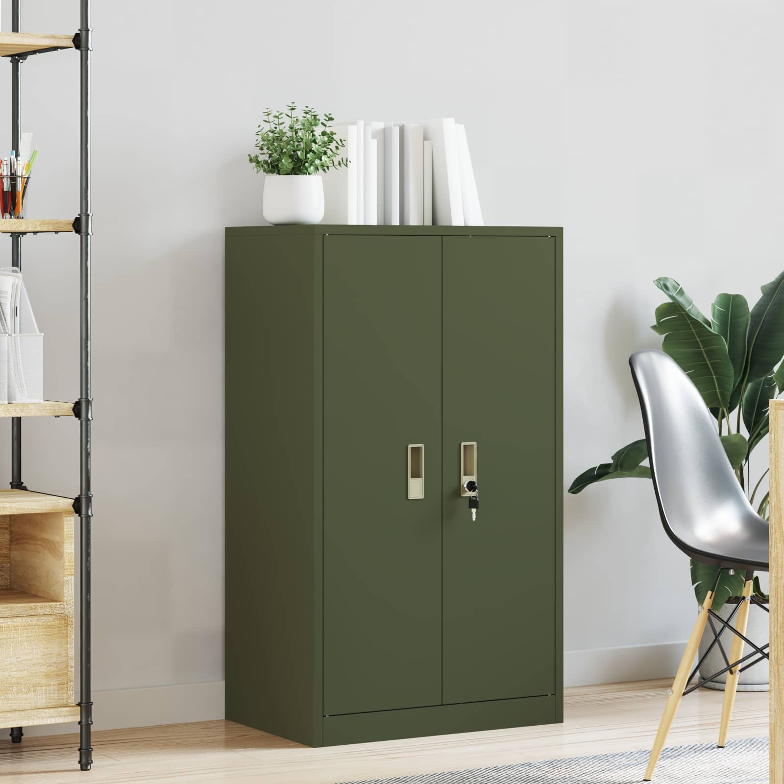 Armoire de rangement avec stockage Vert olive 60 x 40 x 105 cm - XIOS