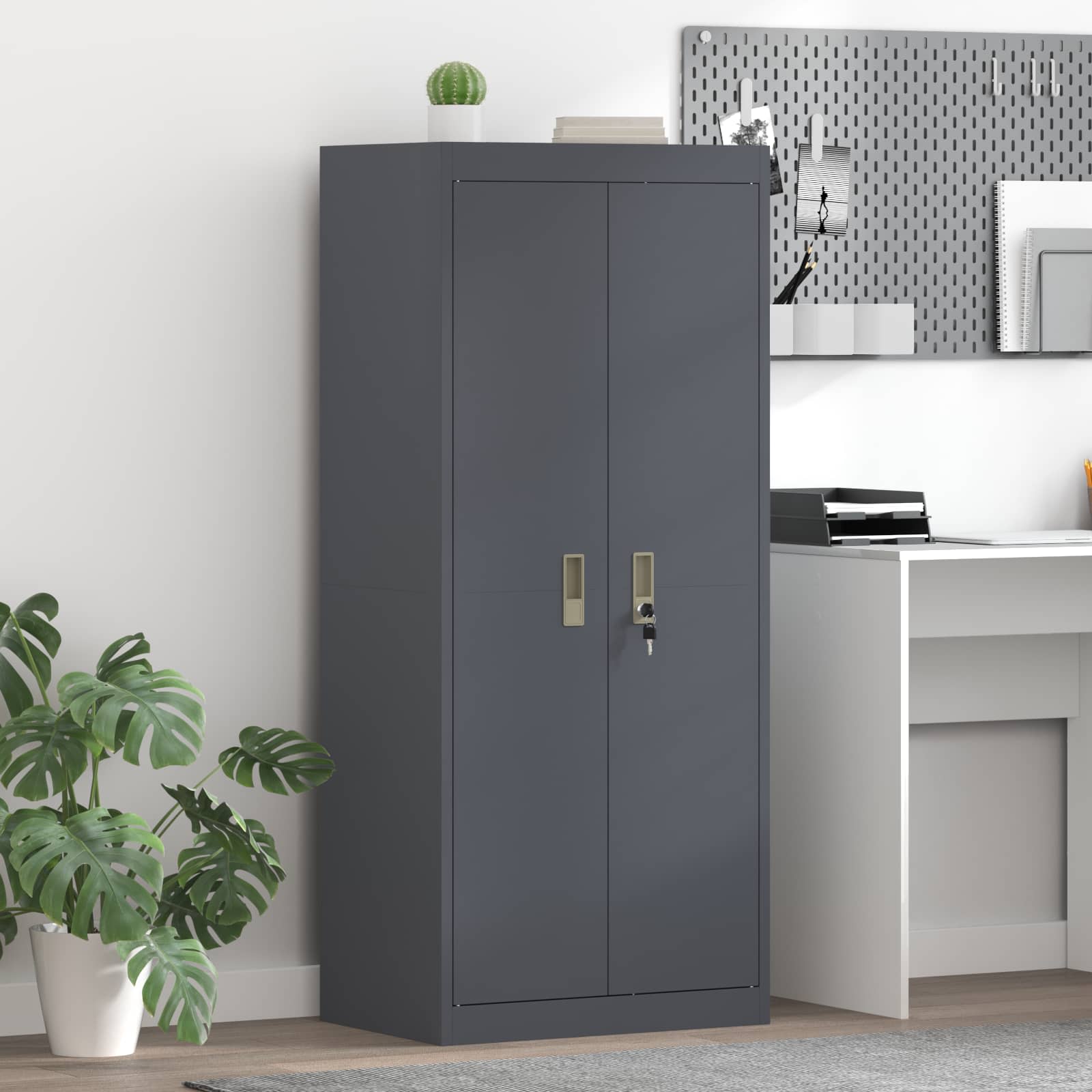 Armoire de rangement avec stockage Anthracite 60 x 40 x 140 cm