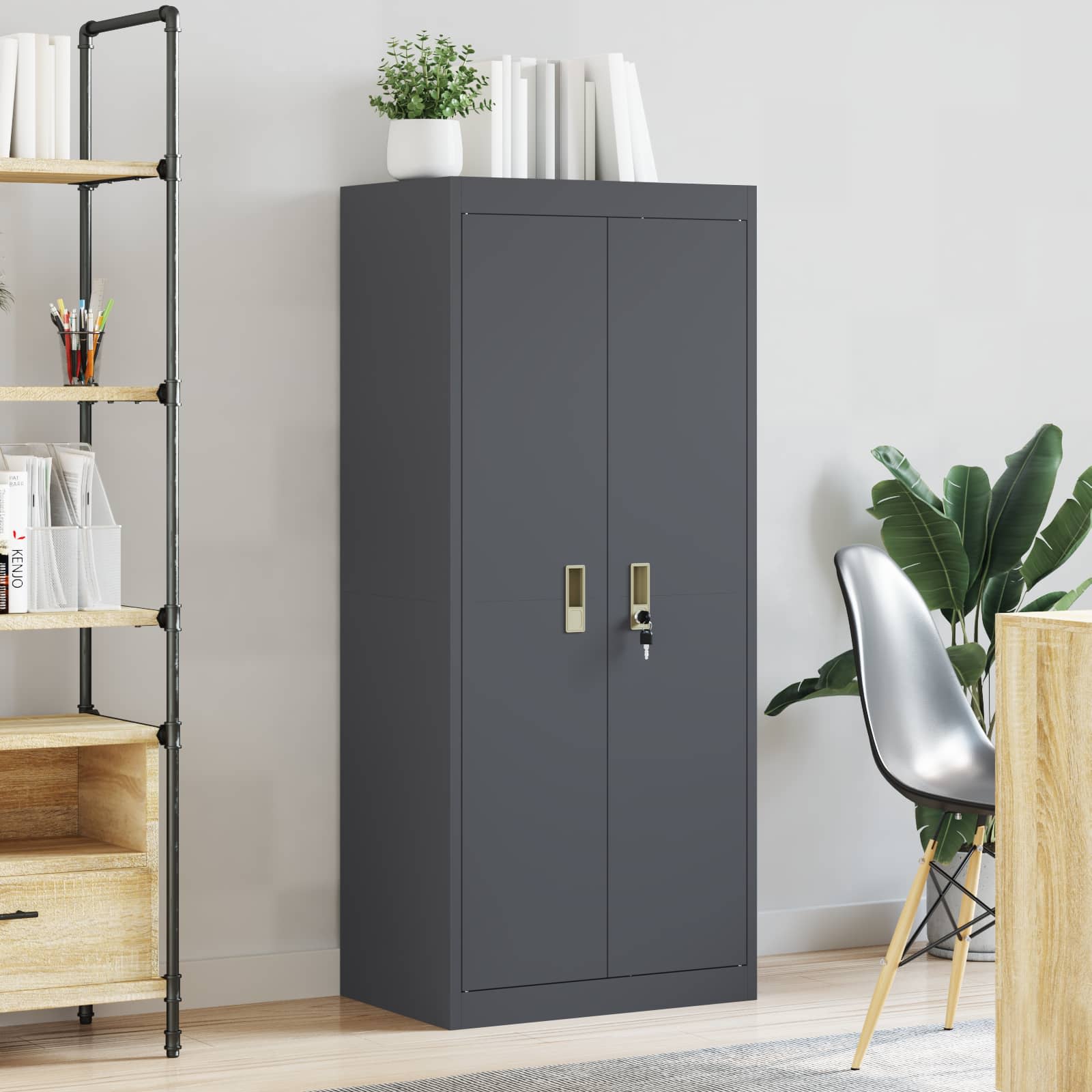 Armoire de rangement avec stockage Anthracite 60 x 40 x 140 cm - XIOS