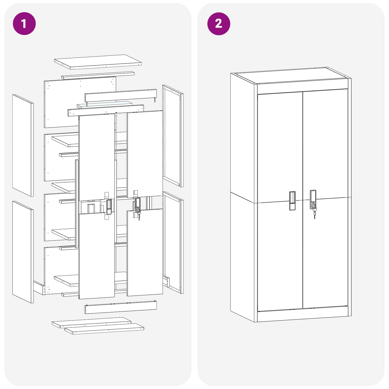 Armoire de rangement avec stockage Vert olive 60 x 40 x 140 cm - XIOS